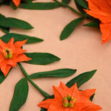 Poinsettia Simple Ruscus Garland