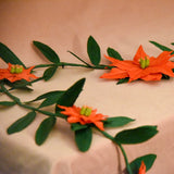 Poinsettia Simple Ruscus Garland